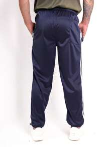 KIT 2 Men's Polyester Chimpa Flannel Sweatpants Black Adjustment At The Cuff Zipper And Pocket For Gym Walking Night Casual Party Game Training Work Countryside Farm - 藏蓝色 - 查看 2