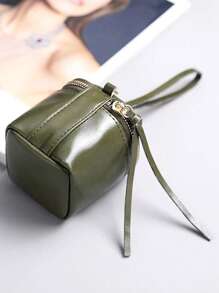 Mini Square Coin Purse, 1 Portable Lipstick Headphone Storage Bag, PU Leather Bucket Bag, Women's Hand-Held Zipper Wallet Makeup Bag, Suitable For Daily Commuting, Festive Occasions, Keychain Bags, Bracelet Bags, Party Gifts - Multicolor - View 5