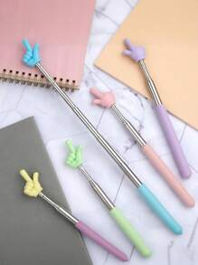 5pcs Retractable Pointer Stick For Classroom, Extendable Pointing Stick, Ideal For Teachers, Telescoping Hand Pointer, Extendable Supplies For Reading, Birthday Gifts(Random Color) - Multicolor - View 3