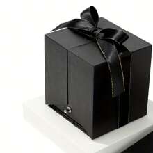 Soap Rose Black Exquisite Gift Box, Paired With Blue Pendant Necklace, Suitable For Valentine's Day, Mother's Day, Graduation, Major Festivals As Gifts For Wife, Girlfriend, Myself, Mother, Classmates