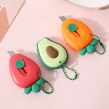 1/3/6 Cuchillos de arte, abrecartas retráctil con forma de fruta, abridor de sobres, cortador de embalaje con agujero para llavero para proyectos DIY
