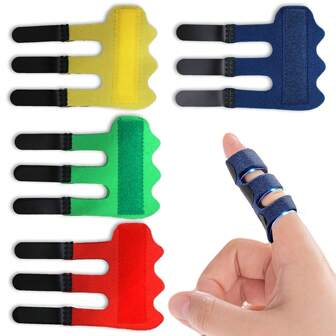 4pcs Upgraded Trigger Finger Splint: Trigger Finger Support Rod, With 3 Adjustable Straps, Finger Straightener, Suitable For Middle/Ring/Index/Pinky/Thumb