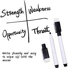 Magnetyczne markery suchościeralne 10/20/40/50/100 szt. – pisaki do tablic suchościeralnych z cienką końcówką i gumkami, czarne markery o niskim zapachu do klasy/biura/domu, magnetyczne markery do tablic szklanych i metalowych, artykuły piśmiennicze