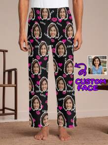 Custom Photo Printed Men's Pajama Pants, Funny & Comfortable Personalized Sleepwear, Unique And Cozy Custom Pants For Men, Perfect Gift For Boyfriend, Friends, And Loved Ones, Ideal For Holidays And Special Events - Multicolor - View 1