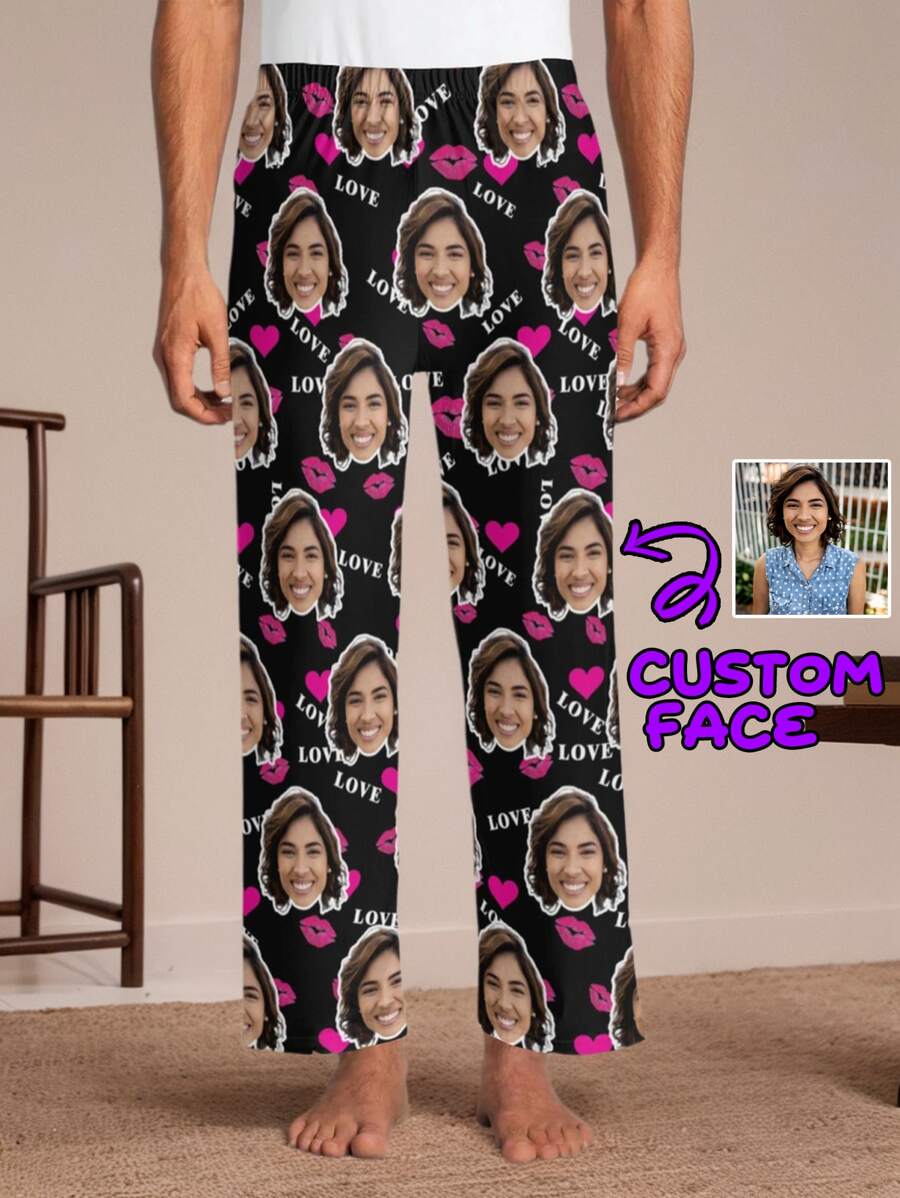 Custom Photo Printed Men's Pajama Pants, Funny & Comfortable Personalized Sleepwear, Unique And Cozy Custom Pants For Men, Perfect Gift For Boyfriend, Friends, And Loved Ones, Ideal For Holidays And Special Events - Multicolor - View 1