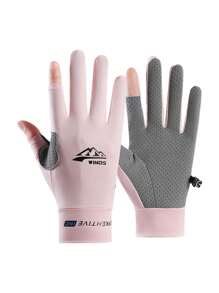 1 Pair Outdoor Sports Cycling Fishing Gloves, Sweat-Absorbent Breathable Quick-Drying Fitness Gloves
