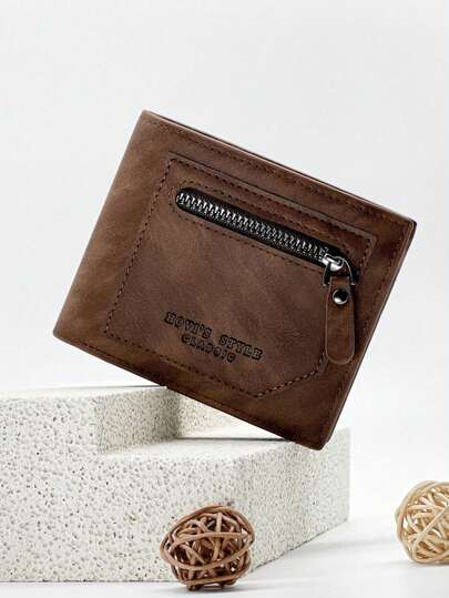 Men's Fashionable Short Wallet - Casual Vintage Business Wallet For Young Adults And College Students - New Large Capacity Coin Purse