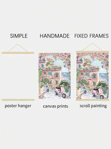 1PC Landschap Frameloze Kunst Canvas Poster, Roze Decoratieve Schilderijen, Meisjesachtige Decoratieve Schilderijen, Thuis Muurdecoratie, Frameloos