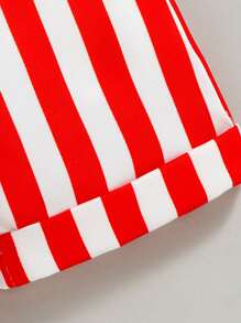 Mono para bebé, diseño del Día de la Independencia, con estampado de rayas y estrellas, sin mangas, con tirantes, estilo bonito - Rojo - Ver 8