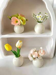 1 Peça Mini, Vaso de Boca Larga, Vaso de Cerâmica, Vaso de Flor Decorações de Mesa Coloridas, Vasos Criativos para Plantas e Flores, Flores Artificiais para Quarto, Flores Secas Decorativas, Estilo Dopamina, Decorações de Mesa, Decorações para Casa, Adereços para Fotos, Adequado para Quarto, Entrada, Decoração de Feriado, Presente do Dia dos Namorados