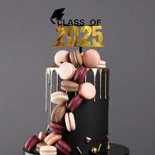 1pc/3pcs/5pcs Acrylic Class Of 2025 Graduation Cake Topper,For Graduation Party DIY Cake Dessert Decoration Supplies - Multicolor - View 3