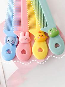 4pcs/1pc 儿童卡通糖果色卡通动物迷你梳子，便携便捷的糖果色小梳子，适合儿童理发和护理，是送给孩子礼物的理想选择 - 彩色 - 查看 11