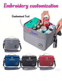 1pc Personalized Lunch Bag, Insulated Thermal Cooler Bag, Large Capacity Lunch Box Bag, Portable Tote Bag Multifunctional Picnic Bag, Suitable For Kitchen, Picnic, Gathering, Student, Office Worker, Teacher, Perfect Gift For Family, Friend, Boyfriend/Girlfriend, Christmas, Valentine's Day, Birthday - Multicolor - View 1