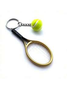 Miniature Simulation Tennis Racket Keychain - The Perfect Gift For Tennis Fans, Women And Couples Halloween Car Accessories Bag Charm School Cute Goth Y2k - Multicolor - View 12
