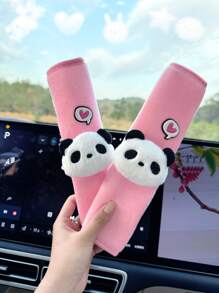 2 piezas de almohadillas suaves y universales para el cinturón de seguridad del coche con diseño lindo de panda, para las 4 estaciones - Unitalla - Ver 9