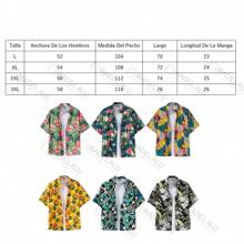 Camisa Hawaiana De Manga Corta Con Estampado Con Botones - Verde - Ver 4