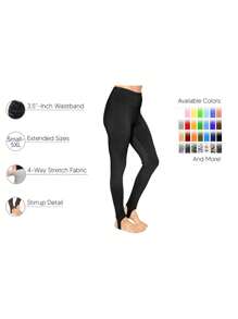 STRETCH IS COMFORT Oh So Soft High Waist Stirrup Leggings, Lightweight And Durable, Multiple Colors For Women And Plus Size - Màu xanh hải quân - Xem 10