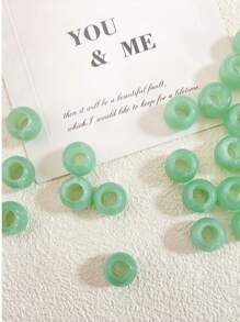 9x11mm 50pcs Acrylic Material Spring/Summer Popular Multi-Color Large Hole Beads, New Chinese Style Hand Dyed Round Beads/Antique Style Straight Hole Loose Beads - Multicolor - View 10