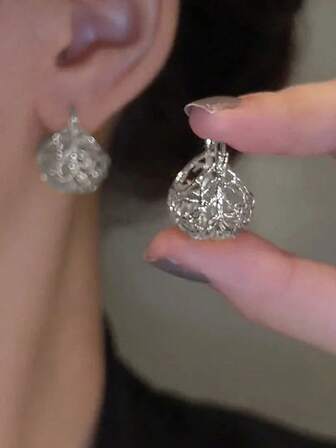 1 对女孩时尚环形耳环适合日常装饰派对珠宝生日礼物