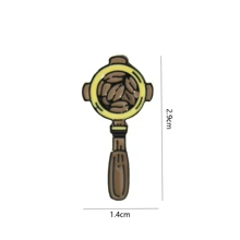 5pcs/Set Unique Imported American Coffee Logo Badge, Creative Cartoon Decoration Metal Brooch For Coat, Sweater