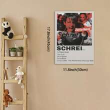 Framed Tokio Hotel Vintage Canvas Poster, Modern Bedroom Wall Art, Music Billboard Style With Band Members And Album Tracklist, Fan Memorabilia|Minimalist Room Decor|Vibrant Print Quality, Bedroom Wall Décor - Framed - View 2