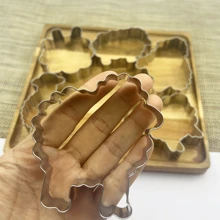 1 件/6 件不锈钢羊形饼干模具套装，可爱动物饼干模具，适用于厨房烘焙蛋糕、饼干、软糖、糕点，适合生日、派对装饰 - 銀色 - 查看 7