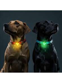 1 件 LED 宠物手电筒吊坠项圈，防水狗项圈灯，适合户外散步，硅胶 LED 狗项圈狗牌灯，适合夜间装饰，含电池