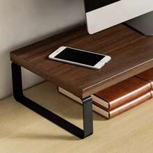 1pc Monitor Riser Stand, Desktop Computer PC Display Holder Shelf, Office Desk Storage Organizer - Multicolor - View 9