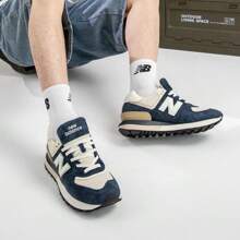 New Balance NB 574LG 系列复古跑鞋，休闲运动鞋，男女通用 - 藏蓝色 - 查看 4