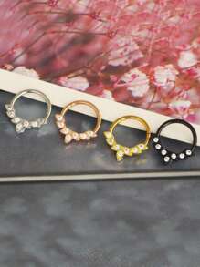 1pc 16G Septum Rings Stainless Steel Nose Rings Hoop Inlaid With Zirconia Multifunctional Ring Daith Earrings Hoop Cluster CZ Hinged Segment Clicker Daith Helix Conch Tragus Ear Piercing - Nasal Septum Ring - View 12