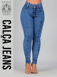 Women's Skinny Jeans, High Waist, Shapes Butt, Premium Line - Blue 620 - View 2