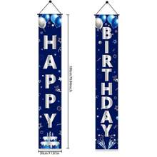 Decorazione appendi porta "Buon compleanno" blu argento per uomo, forniture per feste di compleanno, per 16°, 18°, 21°, 30°, 40°, 50°, 60° compleanno, decorazione da interno ed esterno