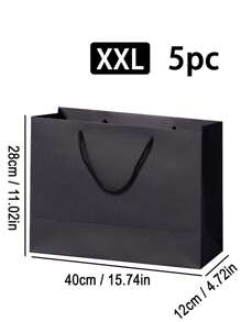 1pc Multi-Size Black Gift Bag, Holiday Gift Bag, Clothing Packaging Bag, Shopping Bag, Tote Bag