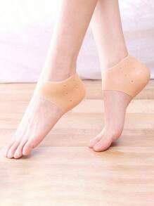 1 双透气硅胶鞋跟垫，鞋跟保护套，防裂保护套，男女皆宜 - 皮膚色 - 查看 4