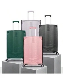 Transparent Luggage Cover, Wide Hook And Loop Thickened Wear-Resistant Waterproof Travel Luggage Dust Cover - PVC Luggage Transparent Cover - Waterproof Plastic Protective Sleeve For Luggage And Bags Travel Accessory, Suitable For 18 Inches To 30 Inches, Transparent PVC Luggage Case Cover, Essential Travel Accessory For Vacation Trips Bag For School School Accessories School Stuff