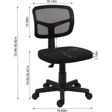 Office Chair For Home,Swivel Desk Chair For Bedroom Adjustable Height Mesh Chair Home Office Chair No Arms Computer Desk Chair For Kids/Adults,Removable Padded Seat,Home/Office Furniture - Black - View 5