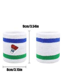 Men's Badminton Embroidered Wrist Sweatbands, Elastic Moisture-Wicking Thick Fleece Wrist Bands, Multiple Colors Available, Suitable For Basketball, Tennis, Baseball, Softball, Volleyball, Soccer, Running, Golf, Yoga, Archery, Gym, Weightlifting And Other Sports
