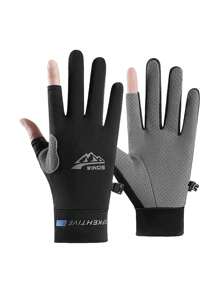 1 Pair Outdoor Sports Cycling Fishing Gloves, Sweat-Absorbent Breathable Quick-Drying Fitness Gloves
