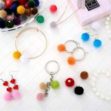 20/50/100pcs Multi-Color Faux Rabbit Fur Pom Pom Pendant, 1.8cm Fluffy Ball, 18 Colors, Winter Series Accessories, Suitable For DIY Christmas Crafts, Earrings, Hair Accessories, Keychains