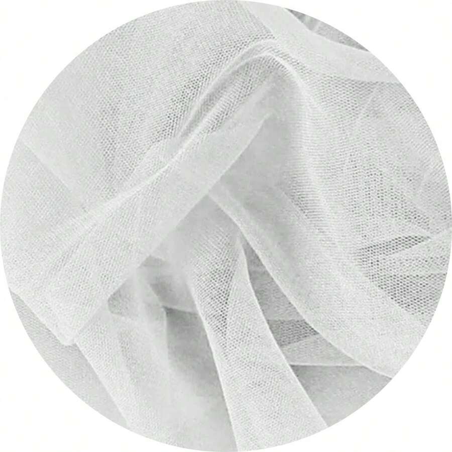 Tulle Fabric Bride Shine French Tulle 1.00 X 3.20 Meters Crystal Tulle - 白色 - 查看 1