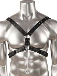 Black Pu Leather Gladiator Skirt Men's Handmade Warrior Costume Roman Gladiator Harness Skirt Gothic Gladiator Costume Sexy Men's Studded Detail Steampunk Armor Accessories Holiday Costume
