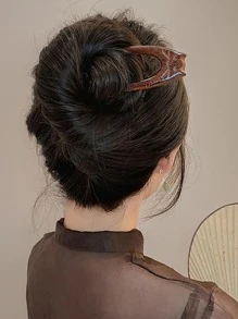 1 件精致木制发簪可爱木发筷汉服头饰中式发夹女孩发饰发髻发髻制作器发髻发夹