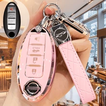 Vỏ chìa khóa TPU mềm bảo vệ chìa khóa cho chìa khóa 4 nút Nissan, tương thích với điều khiển từ xa thông minh Nissan Altima Sentra Maxima Rogue Armada Pathfinder Infiniti, Quà tặng, Vàng, Đen, Bạc - Một cỡ - Xem 14