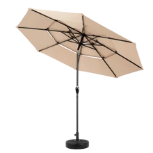 okwish Parasol Garden Parasol Cantilever Parasol Balcony Parasol With Crank Sun Protection 294x294 Cm (L * W) - Khaki - View 7
