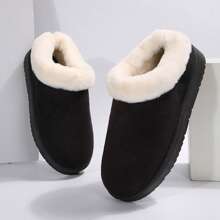 Soft Women's Winter Boots - Flat Rubber-Sole Booties For Cozy Indoor & Outdoor Wear - Black - View 1