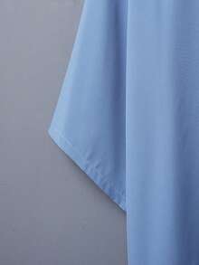 Chaqueta cortavientos de unicolor versátil de longitud media, inspirado en el estilo tradicional chino Hanfu con cuello largo, ligera, para usar como cosplay o como kimono - Azul - Ver 5