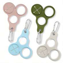 3Colors Creative Outdoor Water Bottle Silicone Hooks, Hands-Free Water Bottle Keychain, Drink Mineral Water Portable Storage Artifact Mountaineering Buckle Belt Backpack Carry Towel Hook Keychain Holder, Travel Backpack Lanyard, Portable, Suitable For Outdoor Adventure, Travel, Hiking, Camping, Free Handheld - Multicolor - View 6