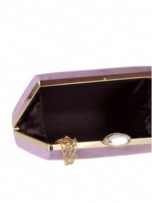 Girly Handbags Womens Faux Suede Hard Case Clutch Bag - Lilac Purple - View 4