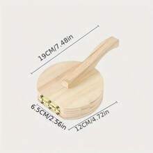 实木饺子机和面条机 - 手动面团压制机，无需电力，厨房效率小工具，无需充电，木质结构