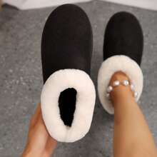 Soft Women's Winter Boots - Flat Rubber-Sole Booties For Cozy Indoor & Outdoor Wear - Black - View 7